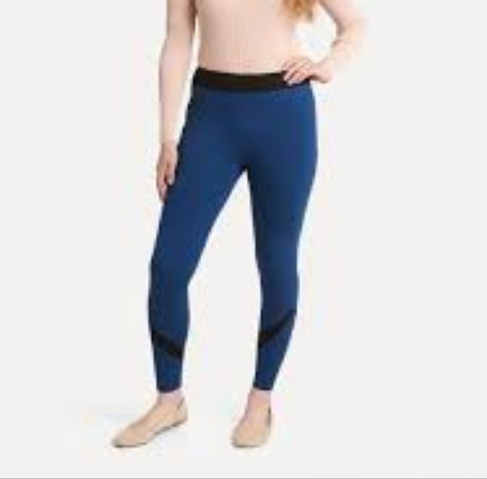 Betabrand Leggings Womens Blue Black Vitalize High Rise Crop Petite Long Regular